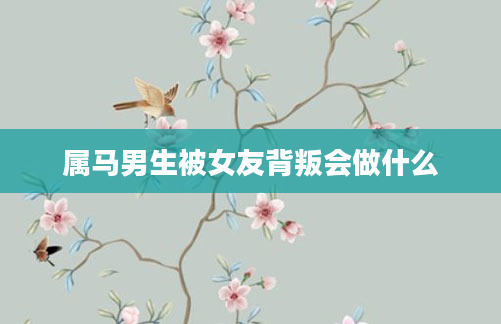 属马男生被女友背叛会做什么