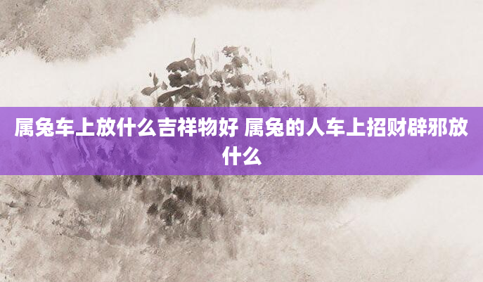 属兔车上放什么吉祥物好 属兔的人车上招财辟邪放什么