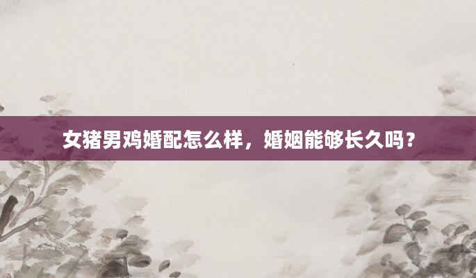 女猪男鸡婚配怎么样，婚姻能够长久吗？
