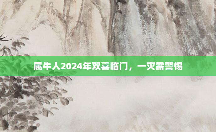 属牛人2024年双喜临门，一灾需警惕