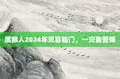 属猴人2024年双喜临门，一灾需警惕