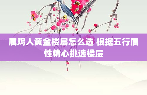 属鸡人黄金楼层怎么选 根据五行属性精心挑选楼层