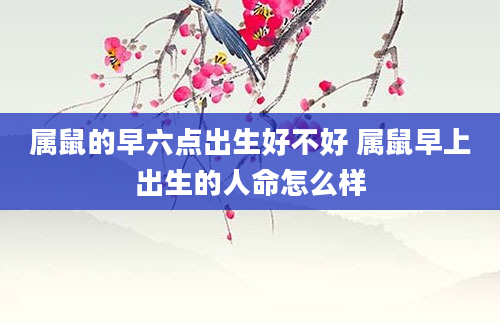 属鼠的早六点出生好不好 属鼠早上出生的人命怎么样