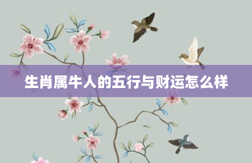 生肖属牛人的五行与财运怎么样