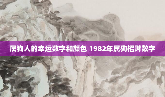属狗人的幸运数字和颜色 1982年属狗招财数字