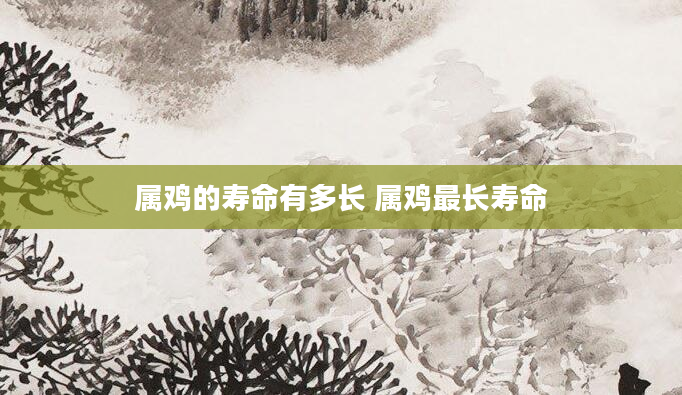 属鸡的寿命有多长 属鸡最长寿命