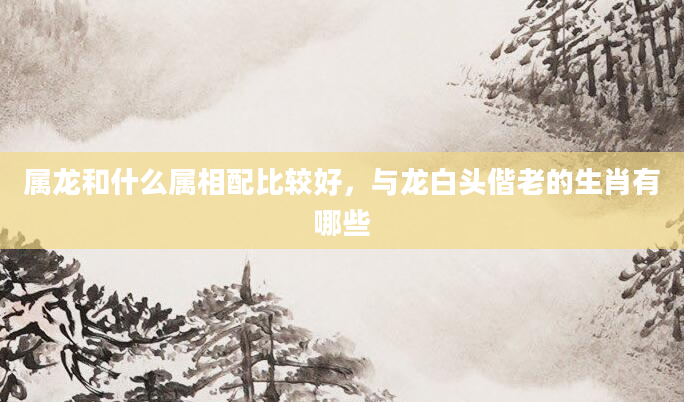 属龙和什么属相配比较好，与龙白头偕老的生肖有哪些