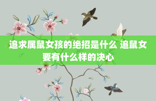 追求属鼠女孩的绝招是什么 追鼠女要有什么样的决心