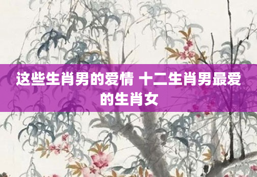 这些生肖男的爱情 十二生肖男最爱的生肖女