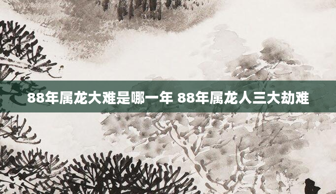 88年属龙大难是哪一年 88年属龙人三大劫难