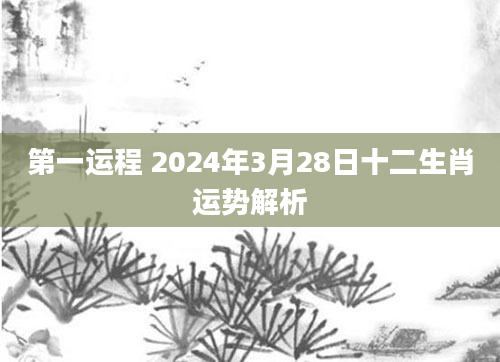 第一运程 2024年3月28日十二生肖运势解析