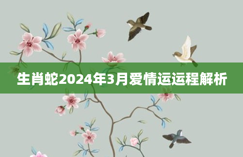 生肖蛇2024年3月爱情运运程解析