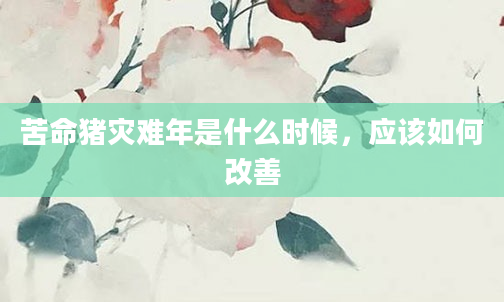 苦命猪灾难年是什么时候，应该如何改善