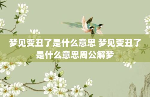 梦见变丑了是什么意思 梦见变丑了是什么意思周公解梦