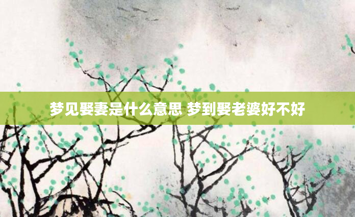梦见娶妻是什么意思 梦到娶老婆好不好