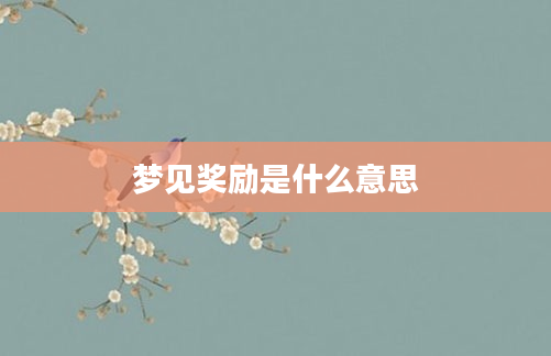 梦见奖励是什么意思
