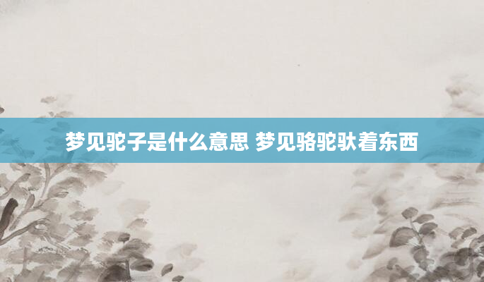 梦见驼子是什么意思 梦见骆驼驮着东西