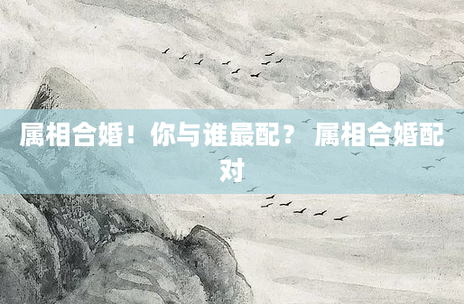 属相合婚！你与谁最配？ 属相合婚配对