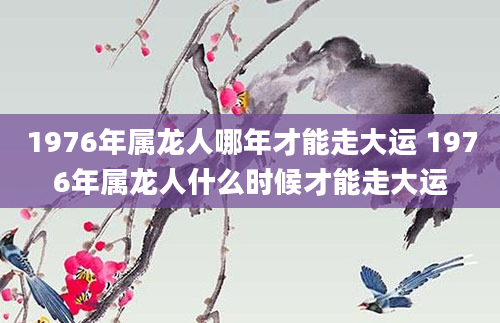 1976年属龙人哪年才能走大运 1976年属龙人什么时候才能走大运