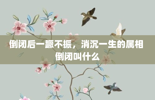 倒闭后一蹶不振，消沉一生的属相 倒闭叫什么