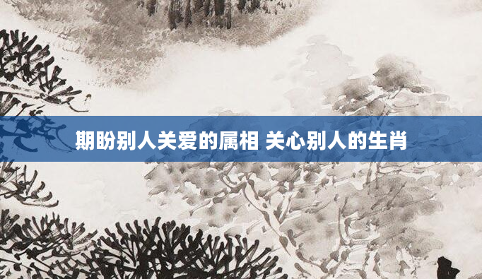 期盼别人关爱的属相 关心别人的生肖