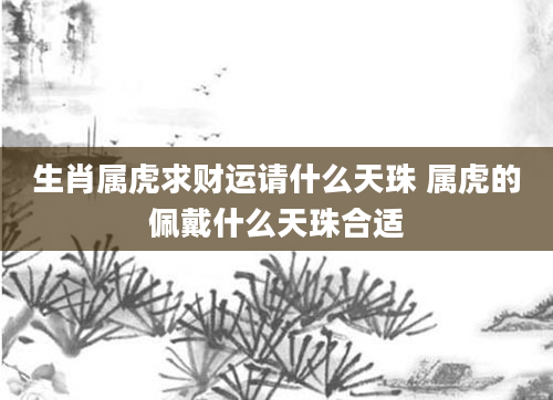 生肖属虎求财运请什么天珠 属虎的佩戴什么天珠合适