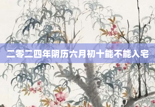 二零二四年阴历六月初十能不能入宅