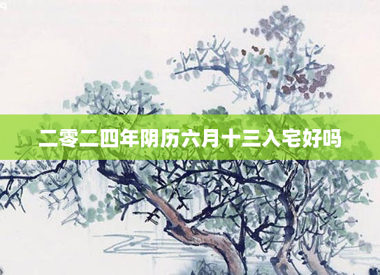 二零二四年阴历六月十三入宅好吗
