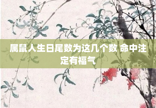 属鼠人生日尾数为这几个数 命中注定有福气