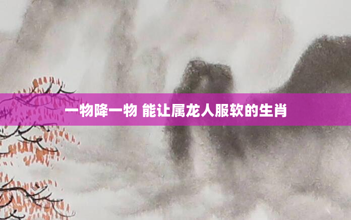 一物降一物 能让属龙人服软的生肖
