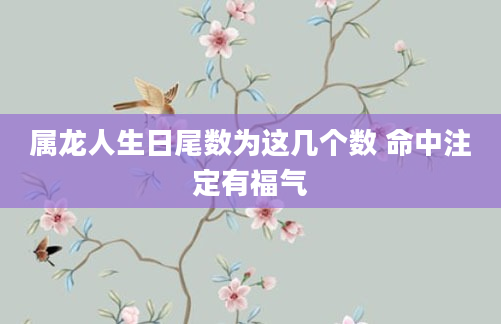 属龙人生日尾数为这几个数 命中注定有福气