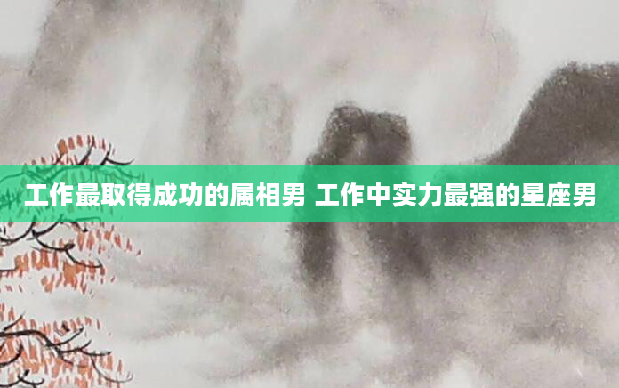 工作最取得成功的属相男 工作中实力最强的星座男