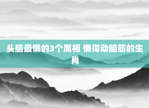 头脑最懒的3个属相 懒得动脑筋的生肖