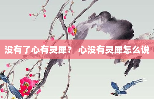 没有了心有灵犀？ 心没有灵犀怎么说