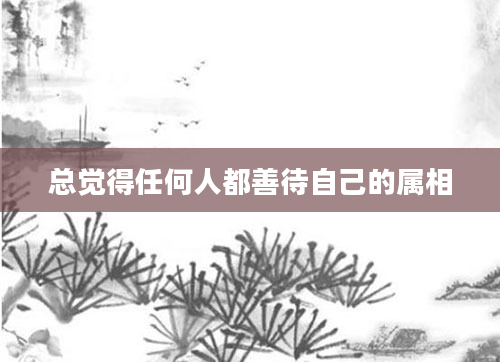 总觉得任何人都善待自己的属相