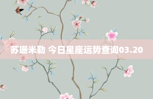 苏珊米勒 今日星座运势查询03.20