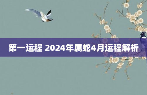 第一运程 2024年属蛇4月运程解析
