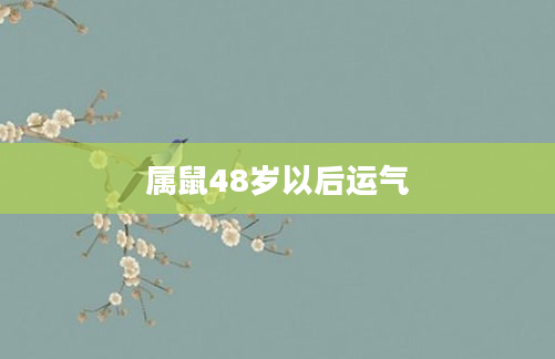 属鼠48岁以后运气