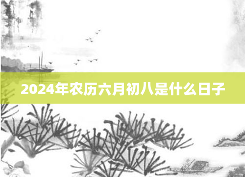 2024年农历六月初八是什么日子