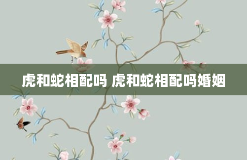 虎和蛇相配吗 虎和蛇相配吗婚姻
