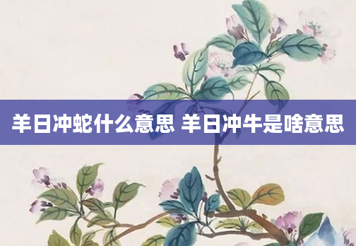 羊日冲蛇什么意思 羊日冲牛是啥意思