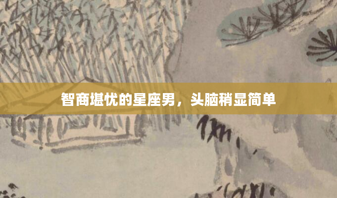 智商堪忧的星座男，头脑稍显简单