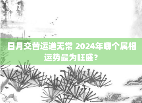 日月交替运道无常 2024年哪个属相运势最为旺盛？