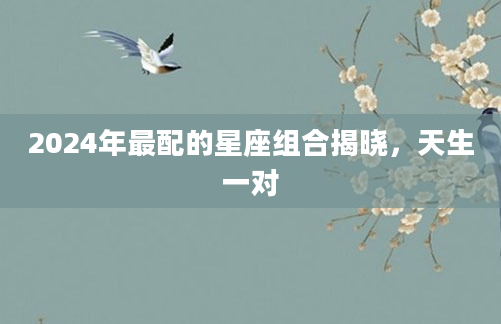 2024年最配的星座组合揭晓，天生一对