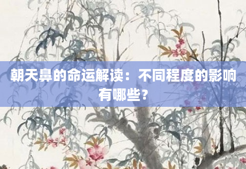朝天鼻的命运解读：不同程度的影响有哪些？