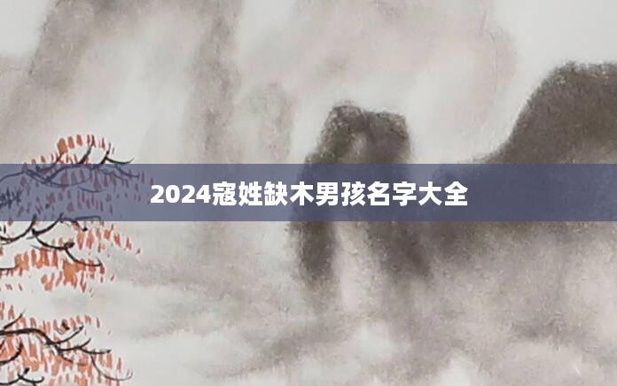 2024寇姓缺木男孩名字大全
