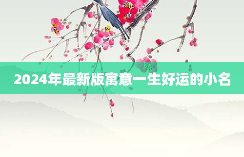 2024年最新版寓意一生好运的小名