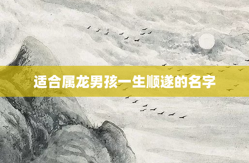 适合属龙男孩一生顺遂的名字