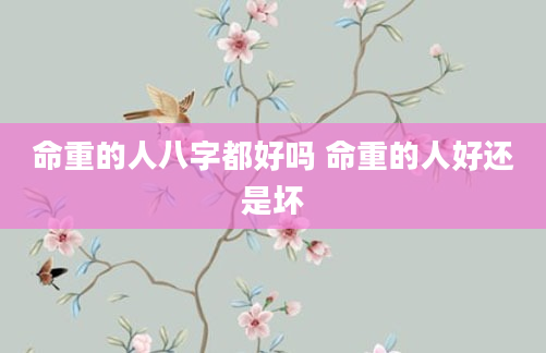 命重的人八字都好吗 命重的人好还是坏