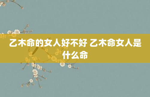 乙木命的女人好不好 乙木命女人是什么命